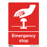 Sealey SS35V1 - Safe Conditions Safety Sign - Emergency Stop - Self-Adhesive Vinyl