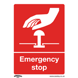 Sealey SS35V10 - Safe Conditions Safety Sign - Emergency Stop - Self-Adhesive Vinyl - Pack of 10
