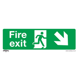 Sealey SS36V1 - Safe Conditions Safety Sign - Fire Exit ʍown Right) - Self-Adhesive Vinyl
