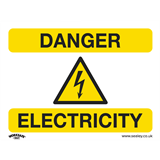 Sealey SS41P1 - Warning Safety Sign - Danger Electricity - Rigid Plastic