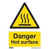 Sealey SS42P10 - Warning Safety Sign - Danger Hot Surface - Rigid Plastic - Pack of 10