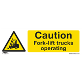 Sealey SS44P10 - Warning Safety Sign - Caution Fork-Lift Trucks - Rigid Plastic - Pack of 10