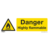 Sealey SS45P1 - Warning Safety Sign - Danger Highly Flammable - Rigid Plastic