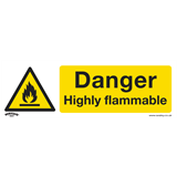 Sealey SS45P10 - Warning Safety Sign - Danger Highly Flammable - Rigid Plastic - Pack of 10