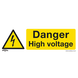 Sealey SS48V10 - Warning Safety Sign - Danger High Voltage - Self-Adhesive Vinyl - Pack of 10