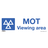 Sealey SS50P1 - Warning Safety Sign - MOT Viewing Area - Rigid Plastic