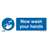 Sealey SS5P1 - Mandatory Safety Sign - Now Wash Your Hands - Rigid Plastic