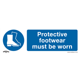 Sealey SS7P10 - Mandatory Safety Sign - Protective Footwear Must Be Worn - Rigid Plastic - Pack of 10