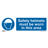 Sealey SS8P10 - Mandatory Safety Sign - Safety Helmets Must Be Worn In This Area - Rigid Plastic - Pack of 10