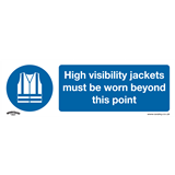 Sealey SS9P10 - Mandatory Safety Sign - High Visibility Jackets Must Be Worn Beyond This Point - Rigid Plastic - Pack of 10