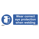 Sealey SS54V10 - Mandatory Safety Sign - Wear Eye Protection When Welding - Self-Adhesive Vinyl - Pack of 10