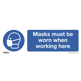 Sealey SS57P1 - Mandatory Safety Sign - Masks Must Be Worn - Rigid Plastic