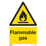 Sealey SS59V10 - Warning Safety Sign - Flammable Gas - Self-Adhesive Vinyl - Pack of 10