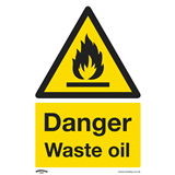 Sealey SS60V1 - Warning Safety Sign - Danger Waste Oil - Self-Adhesive Vinyl