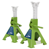 Sealey VS2003HV - Axle Stands (Pair) 3tonne Capacity per Stand Ratchet Type - Hi-Vis Green