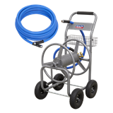 Sealey HRKIT30 - Heavy-Duty Hose Reel Cart with 30m Heavy-Duty Ø19mm Hot & Cold Rubber Water Hose