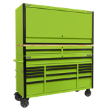 Sealey AP6115BECOMBO1 - 15 Drawer 1549mm Mobile Trolley with Wooden Top and Hutch and 2 Drawer Riser
