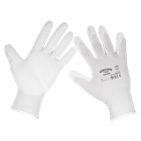Sealey SSP50XL/6 - White Precision Grip gloves - (X-Large) - Pack of 6 Pairs