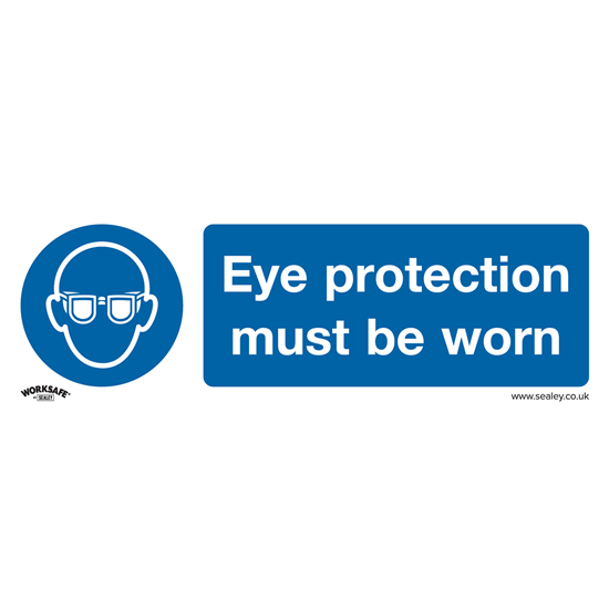 Sealey SS11P10 - Mandatory Safety Sign - Eye Protection Must Be Worn - Rigid Plastic - Pack of 10