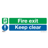 Sealey SS18P10 - Safe Conditions Safety Sign - Fire Exit Keep Clear - Rigid Plastic - Pack of 10