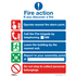 Sealey SS20P1 - Safe Conditions Safety Sign - Fire Action Without Lift - Rigid Plastic