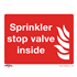 Sealey SS23V10 - Safe Conditions Safety Sign - Sprinkler Stop Valve - Self-Adhesive Vinyl - Pack of 10