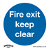 Sealey SS2P10 - Mandatory Safety Sign - Fire Exit Keep Clear - Rigid Plastic - Pack of 10