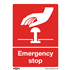 Sealey SS35V10 - Safe Conditions Safety Sign - Emergency Stop - Self-Adhesive Vinyl - Pack of 10