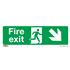 Sealey SS36P10 - Safe Conditions Safety Sign - Fire Exit (Down Right) - Rigid Plastic - Pack of 10
