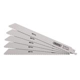 Draper 38593 ʍS1122AF) - Bi-metal Reciprocating Saw Blades for Metal Cutting, 225mm, 24tpi (Pack of 5)