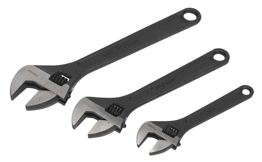 Sealey AK607 - Adjustable Wrench Set 3pc Rust Resistant