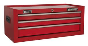 Sealey AP223 - Mid-Box 3 Drawer with Ball Bearing Slides - Red