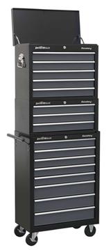 Sealey AP35STACK - Tool Chest Combination 16 Drawer with Ball Bearing Slides - Black/Grey