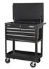 Sealey AP850MB - Heavy-Duty Mobile Tool & Parts Trolley with 4 Drawers & Lockable Top - Black
