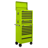 Sealey APSTACKTHV - Topchest, Mid-Box & Rollcab Combination 14 Drawer with Ball-Bearing Slides - Green