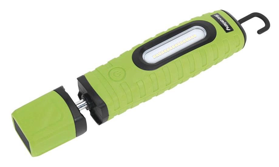 Sealey LED360PLUSG - Rechargeable 360° Inspection Lamp 16 SMD LED + 3W LED Green 2 x Lithium-ion