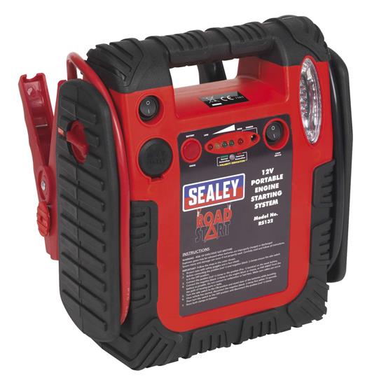 Sealey RS132 - RoadStart® Emergency Power Pack with Air Compressor 12V 900 Peak Amps