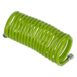 Sealey SA335G - PE Coiled Air Hose 5m x Ø5mm with 1/4"BSP Unions - Green