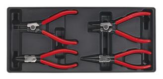 Sealey TBT03 - Tool Tray with Circlip Pliers Set 4pc