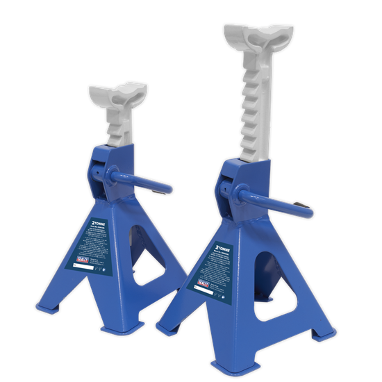 Sealey VS2002BL - Axle Stands (Pair) 2tonne Capacity per Stand Ratchet Type - Blue