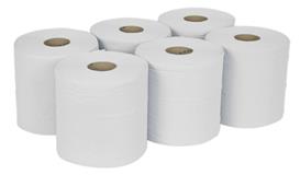 Sealey WHT150 - Paper Roll White 2-Ply Embossed 150mtr Pack of 6