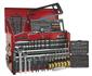 Sealey AP22509BBCOMB - Topchest 9 Drawer - Ball Bearing Runners - Red/Grey with 196pc Tool Kit