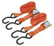 Sealey TD05025CS - Cam Buckle Tie Down 25mm x 2.5mtr Polyester Webbing with S Hooks 500kg Load Test