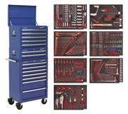 Sealey TBTPCOMBO5 - Tool Chest Combination 14 Drawer with Ball Bearing Runners - Blue & 446pc Tool Kit